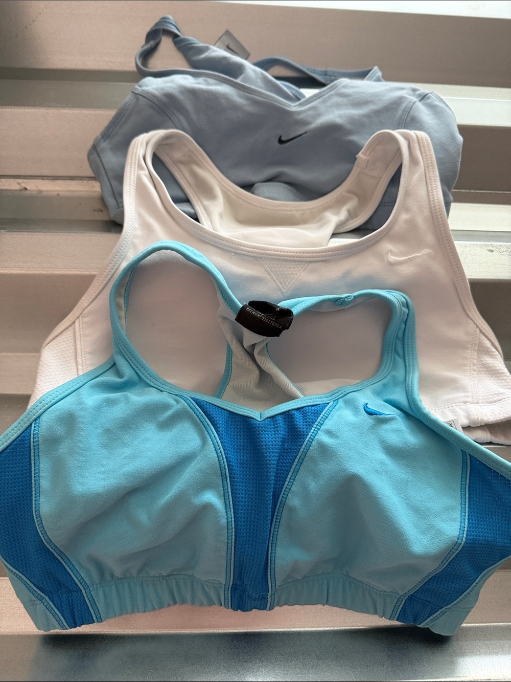 Nike Blue & White Women's Sports Bra Trio